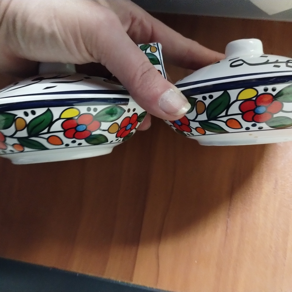 Vibrant Floral Ceramic Bowls with Lids